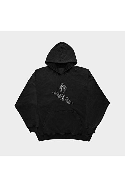 SVART WEAR كندريك لامار - لا مثل سويت شيرت أسود كبير الحجم مصمم من الولايات ا...