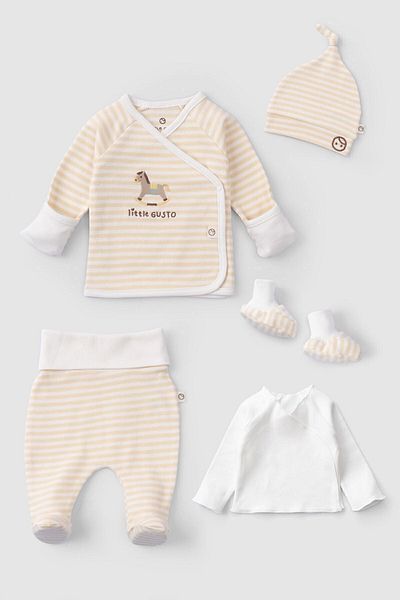 Little Gusto 5-Piece Organic Cotton Hospital Discharge Set Playtime
