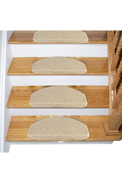 Stepmat 16 Pieces Beige Oval Curl Printed Stair Mat