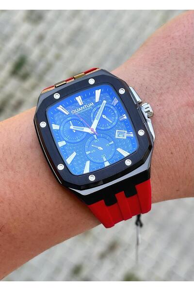 Quantum Chronograph Mekanizma Çelik Kasa Silikon Kordon Erkek Kol Saati