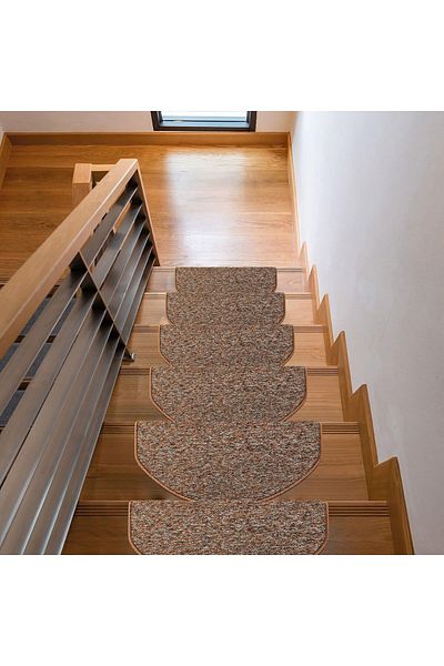 Stepmat Footboard Step and Stair Mat Made of Oval Curl Carpet - Sold in Coffee / Pieces