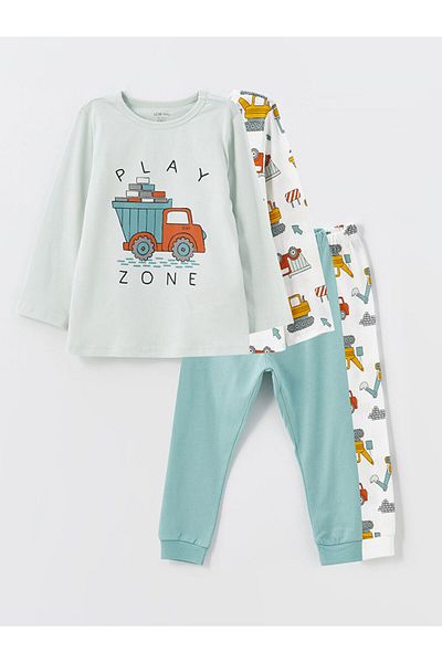 LC Waikiki LCW Baby Baby Boy Pajama Set - Crew Neck, Printed, Set of 2
