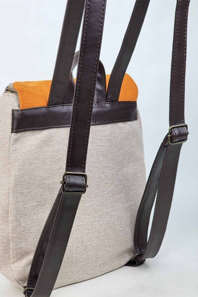 Ayşe Teyze'nin Çantaları Women's Beige Handmade Backpack