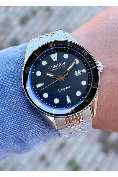 Quantum Men's Wristwatch - Steel Case and Steel Cord