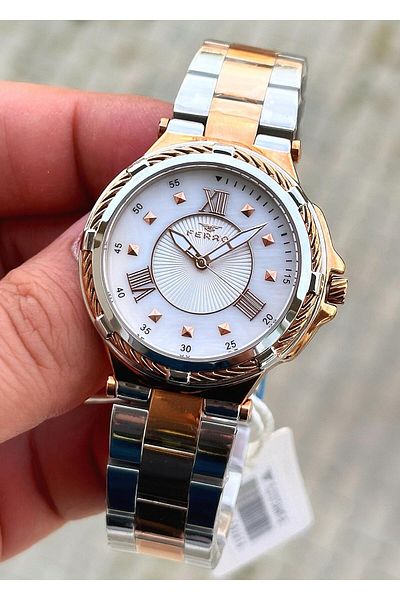 FERRO Waterproof Steel Case Steel Cord Women's Wristwatch