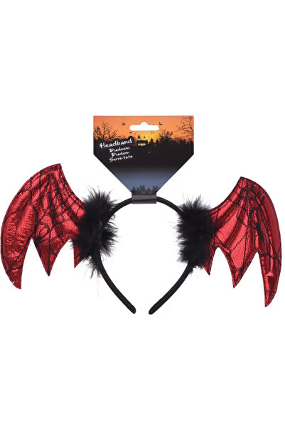 Astaş Kırmızı Yarasa Kanatları Halloween Parti Tacı