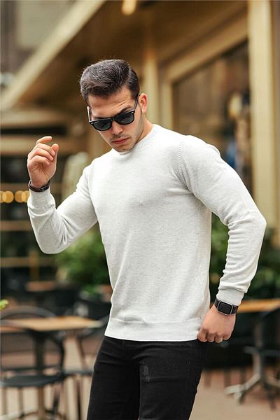 Valiberta Raglan Sleeve Crew Neck Thin Sweater - Stone