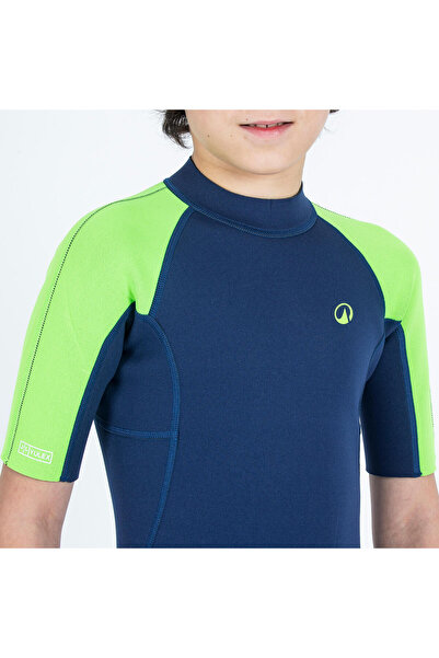 Decathlon Olaian Çocuk Shorty - 1,5 mm - Mavi/Yeşil - Yulex 100