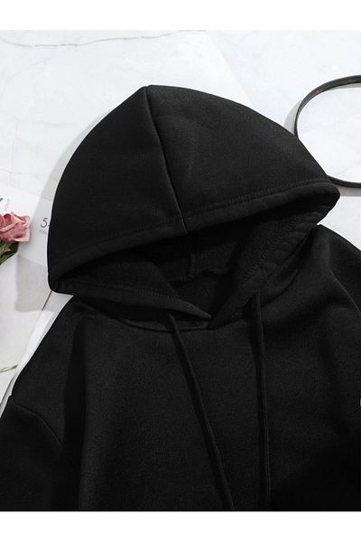 Favorim50ton California Printed Black Hooded Thick Fabric (Unisex)