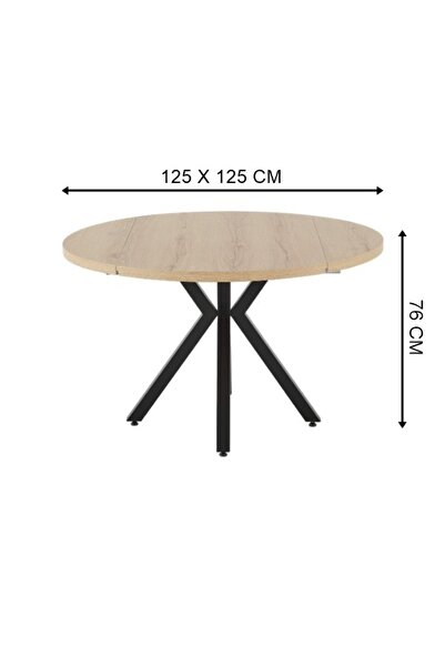 dekorazi Alara Yuvarlak Açılır Masa 75x125 cm