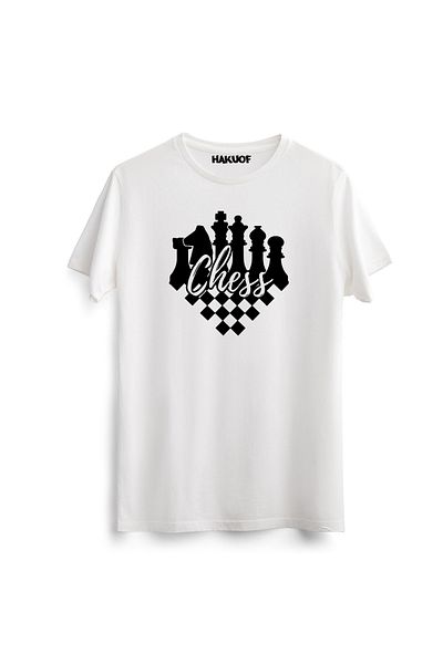 hakuof Unisex Βαμβακερό T-Shirt υψηλής ποιότητας - Chess Printed Chess