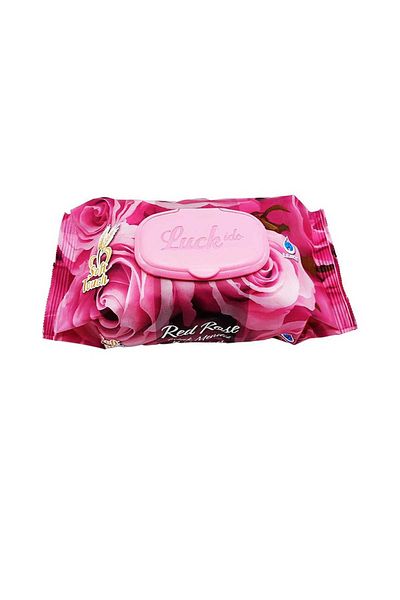 Mu Art Red Rose Wet Towel Wipes 90 Pieces with Lid Rose Scented