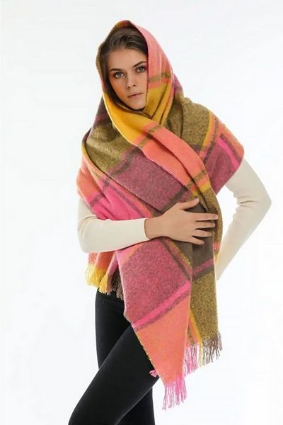 REMSA Vícebarevný šátek Boucle Šála 67X197 cm 1289 Žlutá
