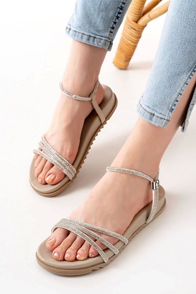 surkent Beige Stone Women's Sandals