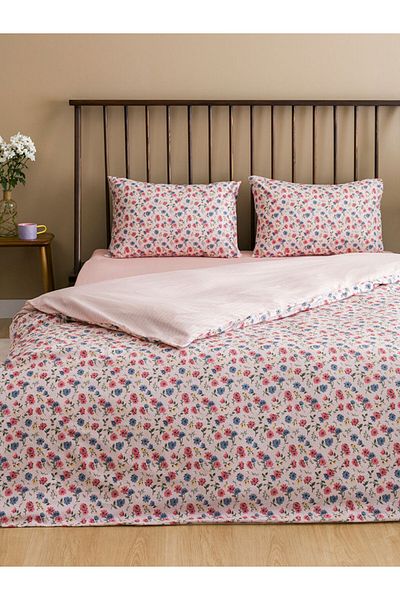 LC Waikiki Lcw Floral Patterned Double Duvet Cover Set