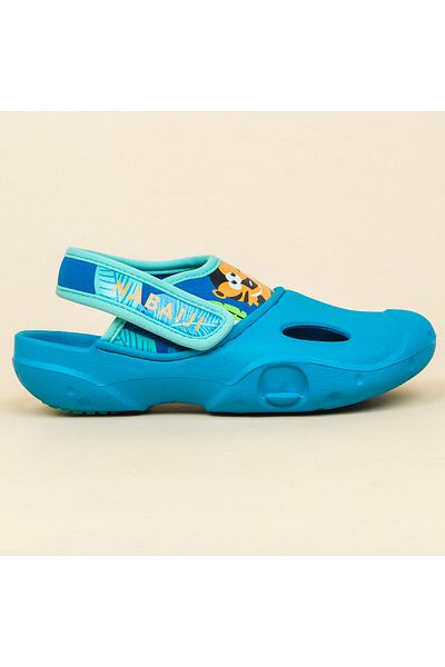 Decathlon Sandale de piscină Nabaiji pentru copii - Albastru/Tigru Imprimat - Clog 500