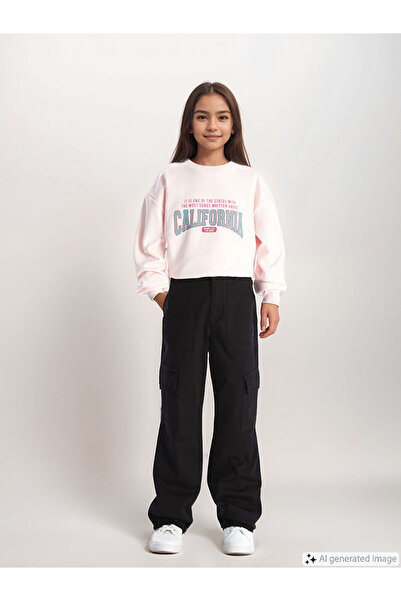 LC Waikiki Black Girl's Trousers with Adjustable Waist Elastic