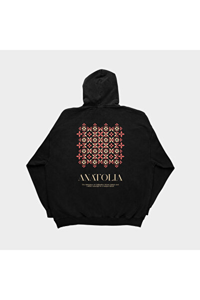 SVART WEAR Hanorac oversize negru cu design Anatolia