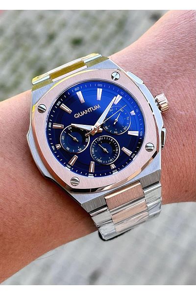 Quantum Men's Wristwatch - Steel Case and Steel Cord
