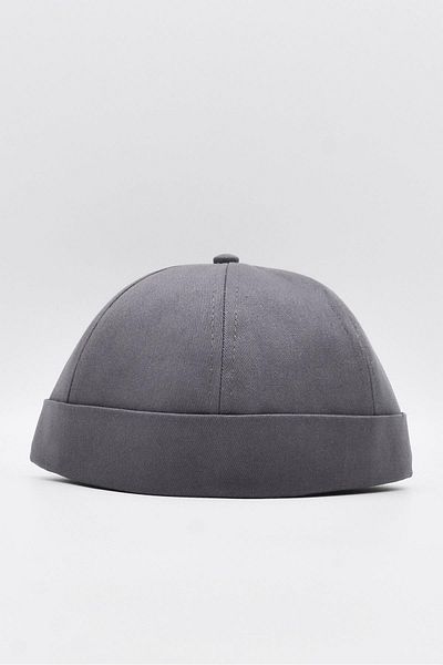 Külah Anthracite Hiphop Docker Hat 100% Cotton Folded Cap