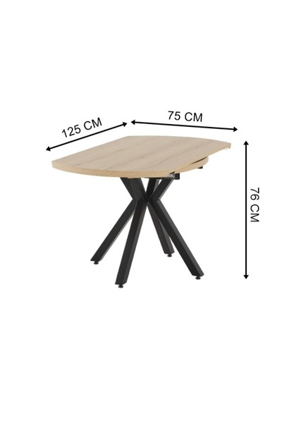 dekorazi Alara Yuvarlak Açılır Masa 75x125 cm