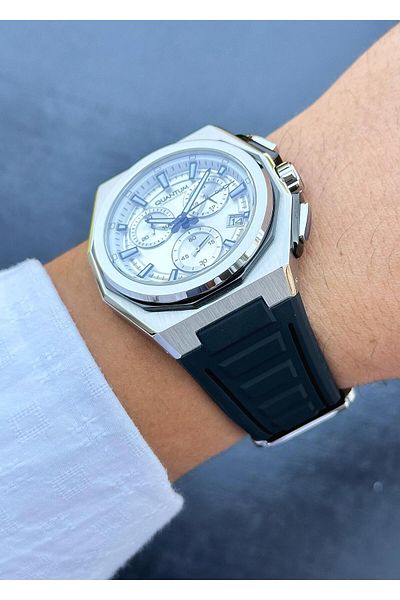 Quantum Men's Wristwatch - Steel Case and Silicone Cord