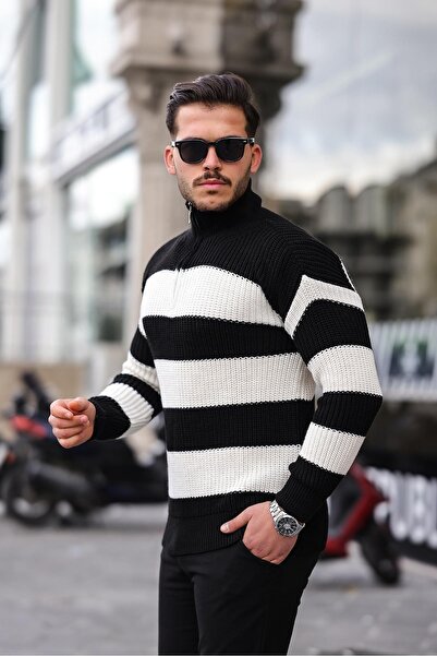 Valiberta Πλεκτό πουλόβερ με μισό φερμουάρ - Μαύρο