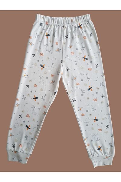 Çamaşır Bahçesi Children's Pajama Bottoms # Patterned Pajamas # Printed Pajamas # Laundry Garden # Airplane Patterned Pajamas
