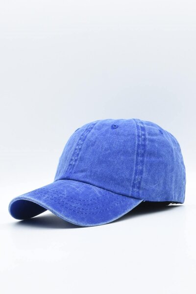 Külah Căciulă de damă albastră din bumbac din țesătură antică