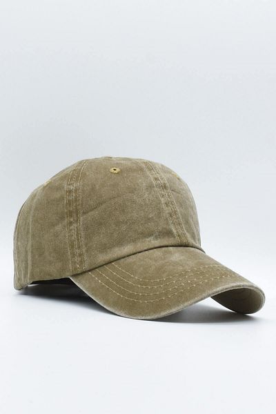 Külah Distressed Fabric Cotton Khaki Women's Hat Cap