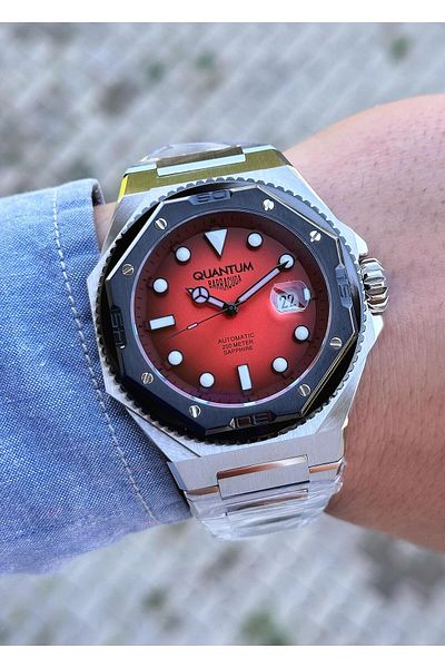 Quantum Men's Wristwatch - Steel Case and Steel Cord