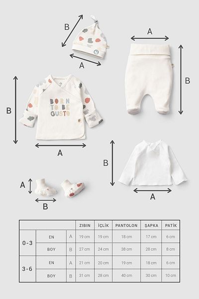 Little Gusto 5-Piece Organic Cotton Hospital Discharge Set Animal Pattern
