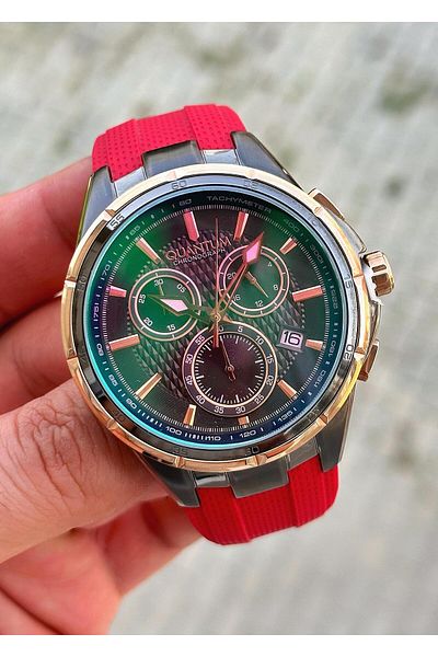 Quantum Men's Wristwatch - Steel Case and Silicone Cord