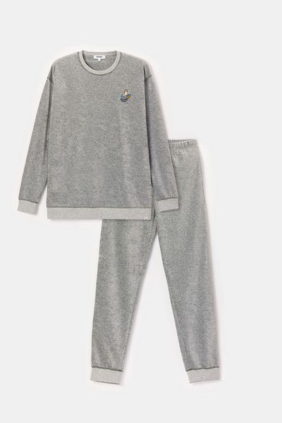 Woody Ανδρικές πιτζάμες Qrm - 128-Grey Melange