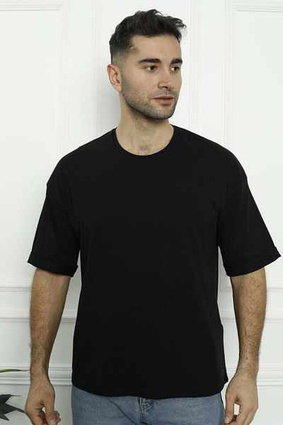 Tom John Ανδρικό T-Shirt Ασπρόμαυρο Οβάλ Σετ κοπής 2 MIXCOLOR