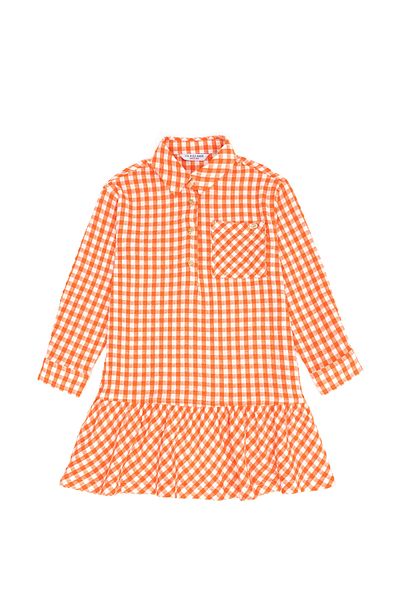 U.S. Polo Assn. Girl's Orange Long Sleeve Woven Dress 50271201 -Vr181