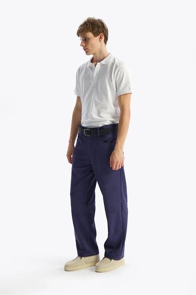 GIESTO Παντελόνι Navy Blue Suede
