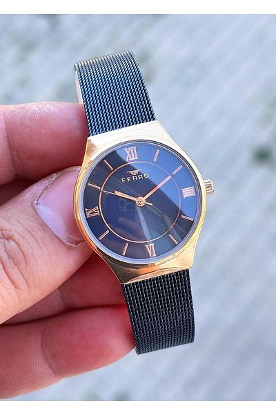 FERRO Women's Wristwatch - Waterproof Steel Case and Cord