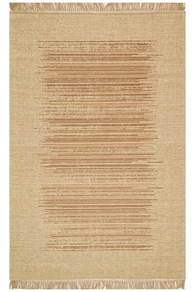 Eko Halı BROOKLYN BRK 02 NATURAL BEIGE  Hasır Görünümlü Kaymaz Renkli Dokuma ...