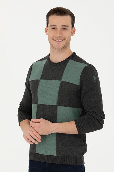 U.S. Polo Assn. Men's Anthracite Melange Sweater 50271031 -Vr081