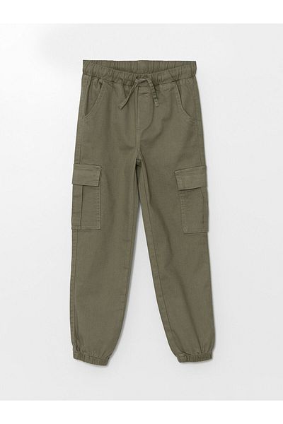 LC Waikiki LCW Kids Girl's KHaki Jogger Pants - Elastic Waist