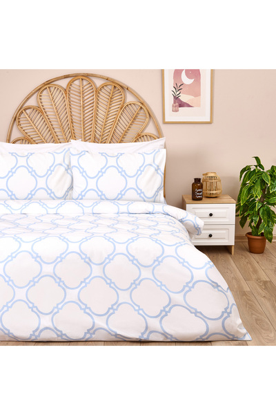 Evidea Set de lenjerie de pat dublu Soft Toeget - alb / albastru