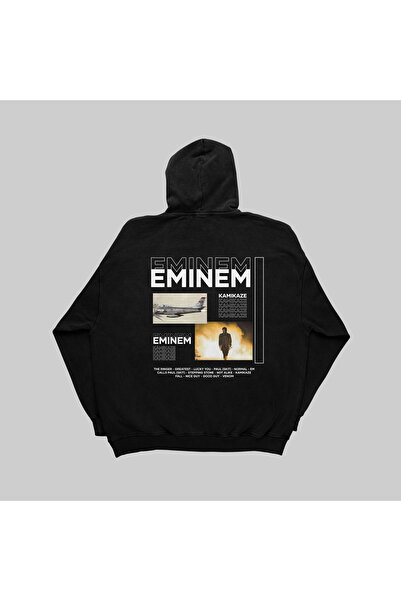 SVART WEAR Eminem - Hanorac oversize negru cu design album Kamikaze