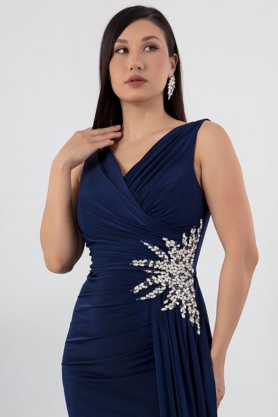 PULLIMM Rochie de seara cu fanta cu strasuri ECR5301