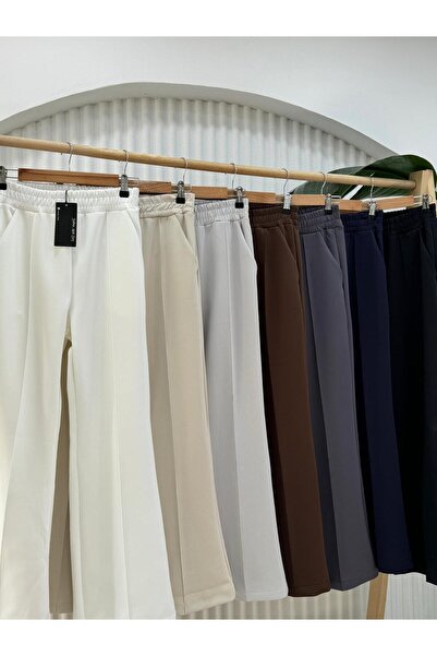 Selma Butik 26015 Scuba Ispanyol Paça Pantolon Siyah S-m