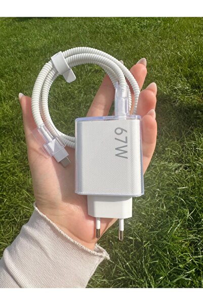 CASABLANCA Redmi 67w Uyumlu Şeffaf Silikon Kılıf ve Kablo Koruyucu ( Şarj Ale...