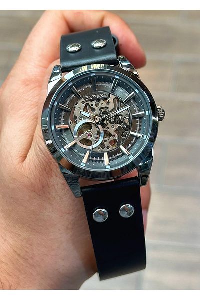 Reward Automatic Mechanism Leather Cord Men's Wrist Watch