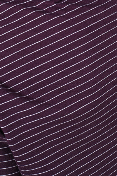 Nicoletta Damson Striped Women's Shorts Pajamas Set - Short Sleeve and Buttoned Pocket