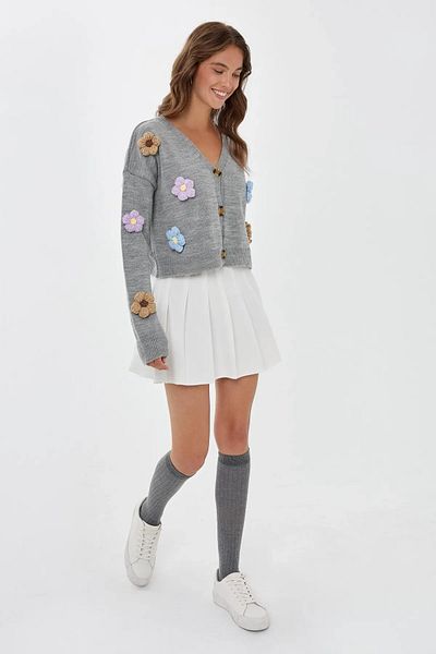 Hiccup Cardigan cu decolteu în V cu imprimeu floral