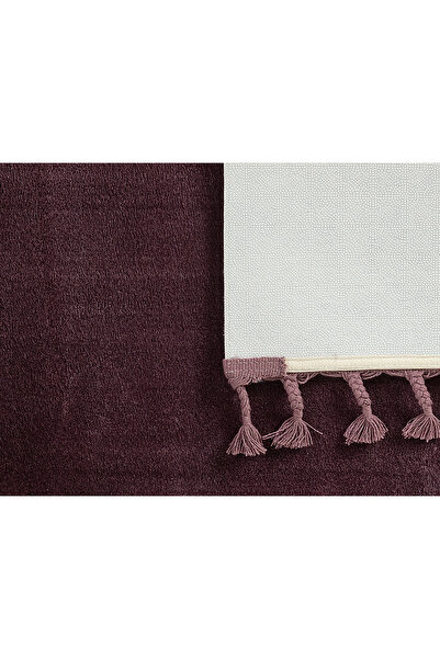 Madame Coco Carol Saçaklı Halı - Koyu Mürdüm - 80x150 Cm